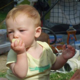 Danny plus potato @ campsite. France 2012